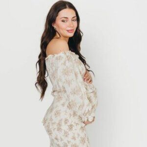 The Chloe Midi Dress in Brown - Bump Friendly